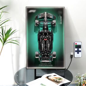 Display Wallboard for Lego Technic Mercedes-AMG F1 Performance Race Car 42171 with LED Lights, Adult Collectibles Wall Mount, Gift Idea for Lego Lovers(No Car Included)