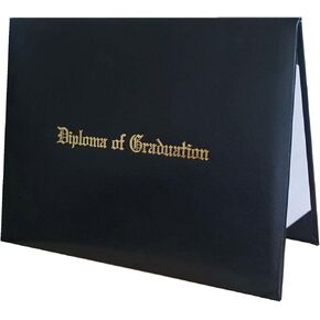 Diploma Cover 6x8 Smooth Imprinted"Diploma Of Graduation"Certificate Cover Grad Days Black