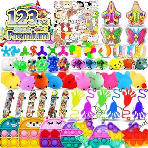 123 PCS Party Favors for Kids ، Toidge Toys Bulk ، وألعاب هدايا أعياد الميلاد ، وأحشاد التخزين ، ولعب جائزة Creasure Box للفصول الدراسية ، وأحزاب Goodie ، وحشو بيناتا ، وجوائز الكرنفال للفتيان 4-10