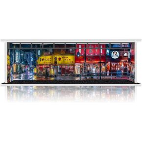 Hot Diecast Wheels Display Case - 1/64 Scale Die-cast Model Car Display Case with LED Light and Acrylic Cover, Hot Diecast Wheels Parking Garage Dioramas with 6 Parking Spaces