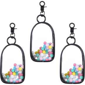 3 Pcs Clear Figure Display Bag with Keychain, Clear Keychain Pouch Blind Box Organizer, Hanging Small Doll Storage Bag, Collectibles Display Case for Mystery Boxes, Mini Figures, Dolls