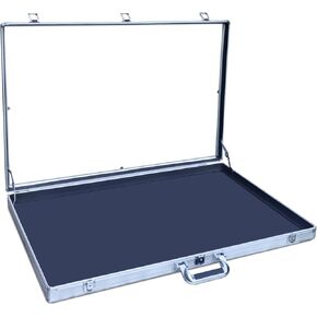 Portable Trade Show Display Case, Aluminum Polycarbonate Show case with Lock, 32"x22" Table Top Sports Card Display Case for Jewelry, Trading Cards, and Collectibles Shows