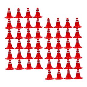 VALICLUD 60Pcs Miniature Road Cones Realistic Traffic Signs for DIY Table Engineering Projects Educational Play and Decor