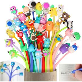 LiYiQ 48 PCS Stress Relief Bobblehead Pens Fun Cute Pen for kids Fidget Pens Kawaii Pen for Classroom Prizes, School, Office Supplies