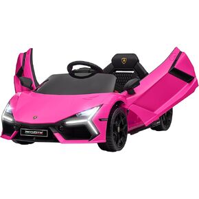 Qaba Lamborghini Revuelto Licensed 12V Kids Electric Car, Battery Powered Ride on Car with Hydraulic Doors, Remote Control, Transport Wheels, Spring Suspension, Music, Lights, 3 Speeds, Yellow