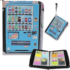 Card Binder 4-Pocket, 400 Pockets Card Holder Album with 50 Removable Sleeves,Trading Card Collection Book with Zipper,Blue
