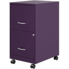 Hirsh Industries Space Solutions 18 "D 2 Drawer Mobile Metal File File Cabinet Midnight Purple