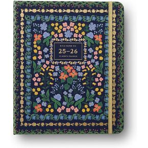 RIFLE PAPER CO. 2026 Wildwood 17-Month Academic Covered Spiral Planner, Aug. 2025 - Dec. 2026, 8.25" L × 6.75" W, Weekly & Monthly Pages, Inspirational Quotes, Stickers, Illustrated Pocket Folder