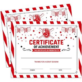 Baseball Award Certificate, Sport Achievement Certificates for Kids Students, End of Season Baseball Team Recognition Certificate, Sports Ceremony Award, 14