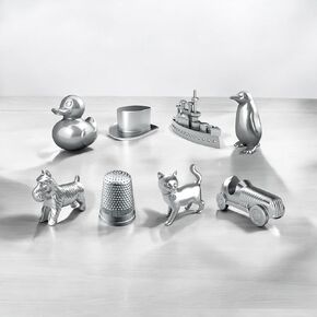 Gaming Replacement Pawn Tokens, 8-Piece Metal Playing Pieces Set Compatible with Classic Trading Board Game