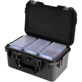 Graded Card Storage Box - Waterproof PSA Slab Case Holds 60 Cards, Fits BGS/CSG/SGC & Toploaders/Magnetic Holders - Sports & Trading Card Organizer (Case Only)