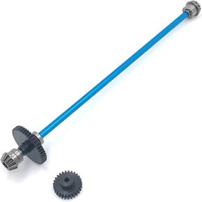 Compatible with WLtoys 1/12 124016 124017 124018 124019 RC Car Parts Metal Upgrade Center Drive Shaft Assembly 27T Motor Gear RC Car Accessories(Yellow)