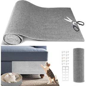 واقي الأثاث Cat Scratch ، 39.4 "x15.8" وسادة حصيرة خدش القط اللاصقة ، مقطعة لتناسب السجاد البديل DIY للشجرة والجدار والبرير والباب وحامي الأريكة (رمادي فاتح)