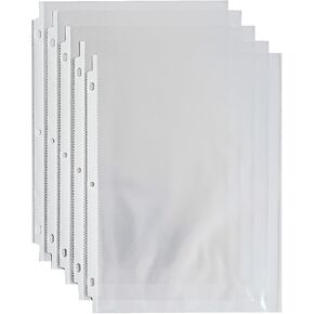 Seashell 100 Pack Clear Sheet Protectors 8.5 x 11 Inch, Clear Page Protector for 3 Ring Binder, Top Loading Plastic Sleeves with Reinforced 3 Holes, Letter Size for School and Office Use