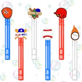 24 Pcs Baseball Bubble Wands Birthday Bubble Wand Bulk Baseball Themed Party Decorations for Outdoor Summer Classroom Party Supplies Sports Goodie Bags Filler