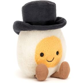 Jellycat Amuseables Boiled Egg Groom Stuffed Toy, 5.5 inches - Food Plush - Fun Wedding & Engagement Gift