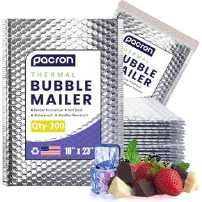 300-Pack Insulated Silver Thermal Bubble Mailers 6 x 7 - Waterproof Metallic Foil Self-Sealing Padded Envelopes for Cold Shipping, Perishables, Food, Cosmetics, Pharmaceuticals