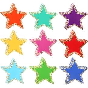 90Pcs Star Cutouts for Bulletin Board 3.5 Inch Paper Star Cut Outs Confetti for Classroom Decor, Stars Die Cuts for Poster Board Wall Decor, Assorted Colors