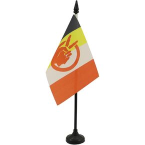 American Indian Movement Table Flag 4'' x 6'' - Native American tribe Desk Flag 15 x 10 cm - Black plastic stick and base - AZ FLAG