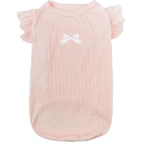 Dog Flutter Sleeve Shirt, Small Dog, Pink, Medium, Cotton Blend, 1 Count, Shirt