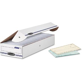 Bankers Box 00706 Storage File, Check/Deposit Slip, 9-Inch x24-Inch x4-Inch, 12/CT, White