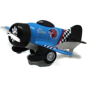 Single Wing Blue Diecast Pull Back Action (No Display Box) 4.75 x 6 x 2.75