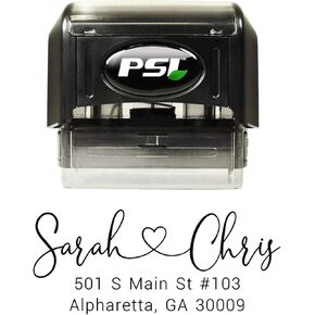Address Stamp - Personalized Self Inking Return Address Stamper - Black Ink - Custom Wedding Stamp for Invitation Envelopes
