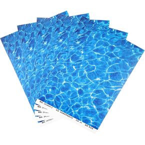 Garneck 5 Pack Ripple Water Sticker for Diorama - 11.5X8.2 Inch Realistic Pool Ripple Effect Paper - Adhesive Blue Water Texture for DIY Dollhouse Lake Scene Landscapes