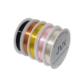 JVX 5 Spool 22 Gauge Non Tarnish Resistant Copper Wire for Jewelry Beading and Craft Wire Silver Gold Copper Black Rose Gold Color