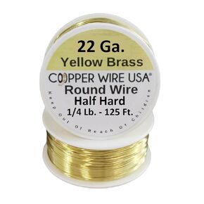 22 Ga. Yellow Brass Round Wire 1/4 Lb -125 Ft Spool (Half Hard)