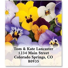 Pansies Personalized Return Address Labels - Set of 144, Self-Adhesive, Large Flat-Sheet Select Labels, by Colorful Images
