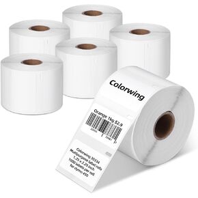 6 Rolls Compatible with DYMO 30334 LW Multi-Purpose Label Maker Refills (2-1/4" x 1-1/4"), Barcode Labels for 450 Twin Turbo, 4XL LabelWriter Printers, 1000 per roll