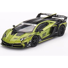 GT EVO #32 Lime Green Metallic LB-Silhouette Works Limited Edition to 7560 Pieces Worldwide 1/64 Diecast Model Car by True Scale Miniatures MGT00605