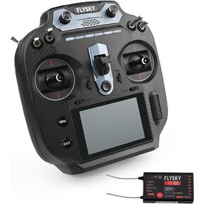GoolRC Flysky FS-ST16 2.4GHz 16CH Radio Transmitter with FS-SR8 Receiver, 3.5 Inch IPS Screen Dual Antenna Remote Controller with Receiver for RC Car Boat Airplane (Left Hand Throttle)