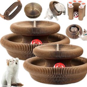 2PC Magic Organ Cat Scratching Board,Interactive Scratch Pad with a Ball,Interactive Scratch Pad Cat Toy,Exercise for Indoor Cats Toy