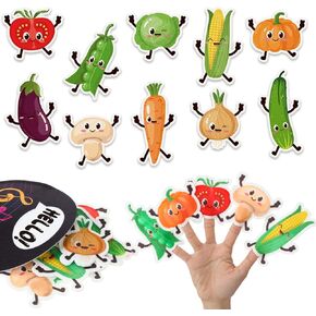 10 pcs Finger Puppets Toys Kids Dancing Fruit Birthday Decorations Felt Finger Sensory Toys with Bag Soft Cute Toddlers Hands Puppets