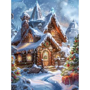 SKRYUIE Paint by Numbers Kit for Adults Beginner Hut, Acrylic Christmas Oil Painting by Numbers Kits with PaintBrushes Paintwork Art Crafts Canvas for Home Decor 16x20 inch d1