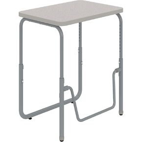 Safco Products AlphaBetter 2.0 Height â€“ Adjustable Student Desk with Swinging Footrest Bar, Sit to Stand, 22"-30", Pebble Gray Classroom and Home School Desk
