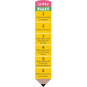 AmazingSpark Preschool Classroom Rules Poster Pencil Shape Classroom Educational Posters Display Guidelines Expectation for Preschool Kindergarten Blackboard, Promotes Positive Learning Environment