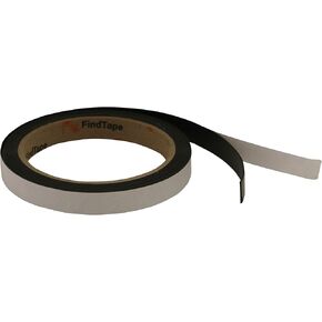Receptive Steel Tape [Adhesive-Backed/Attracts Magnets] (MGRS): 1/2 in. x 10 ft. (Black) / outdoor-grade