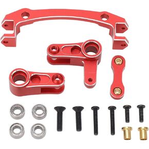 RC Steering Bellcrank Servo Saver Aluminium Alloy High Performance Steering Bell Crank Enhanced Control for ARRMA 1/8 Mojave 4X4 4S BLX RC Car Upgrade Parts (Red)