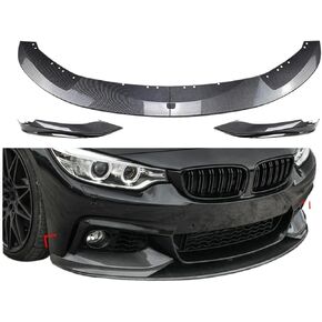 Spoiler Separator, Compatible with BMW 4 Series F32 F33 F36 420i 430i 420d M440i 2014-2020 4Pcs Front Bumper Lip ABS Glossy Black Or Carbon Fiber Look Spoiler(A)