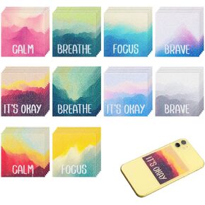 50 Pieces Calm Stickers Anxiety Sensory Stickers Textured Sensory Adhesives Clam Sensory Strips Anxiety Stress Relief Items for Phone Water Bottle Desk School Office (Landscape)