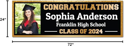 Personalized Graduation Photo Banner - Class of 2024 Custom Photo and Name - Milweb1 (2'x6') in Saudi Arabia