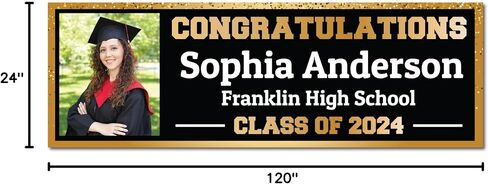 Personalized Graduation Photo Banner - Class of 2024 Custom Photo and Name - Milweb1 (2'x6') in Saudi Arabia