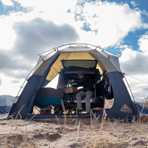 Kelty Backroads Shelter مأوى تخييم للسيارة مثبت عالميًا مع مدخل بسحاب، إطار قوي، حماية من العناصر، الأشعة فوق البنفسجية، يتضمن قماشًا من القماش الخشن in Kuwait