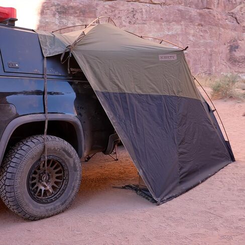 Kelty Backroads Shelter مأوى تخييم للسيارة مثبت عالميًا مع مدخل بسحاب، إطار قوي، حماية من العناصر، الأشعة فوق البنفسجية، يتضمن قماشًا من القماش الخشن in Kuwait