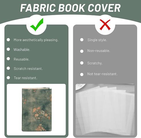 Book Sleeve Covers for Paperback, A5 8.46 x 5.8 Inch Fabric Book Cover Protector, Adjustable Book Protector Case Pad for Hardcover Softcover Novels Protection (Spring Flora, 8.46 x 5.8) in Kuwait
