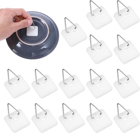 Grevosea 15 Pcs Wall Plate Hangers, Adhesive Picture Hangers Frame Hangers Without Nails Picture Hanging Hooks Plate Holders for Displaying Decorative Plates and Wall Art in Saudi Arabia