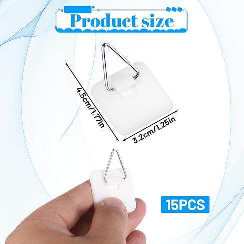 Grevosea 15 Pcs Wall Plate Hangers, Adhesive Picture Hangers Frame Hangers Without Nails Picture Hanging Hooks Plate Holders for Displaying Decorative Plates and Wall Art in Saudi Arabia